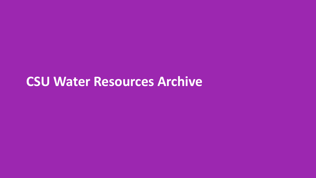 Thumbnail for CSU Water Resources Archive